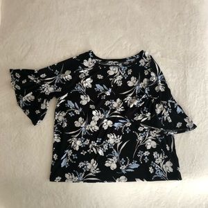 Worthington black floral top
